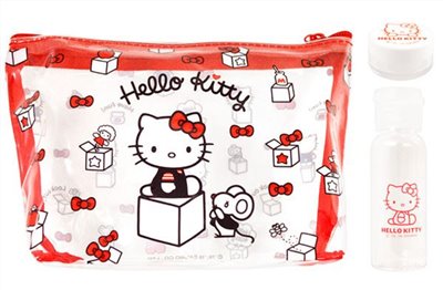 三麗鷗系列 Hello Kitty凱蒂貓 . KIKI & LALA雙子星  透明包旅行組~ KT-1580 紅 . KT-1581 粉. LTS雙子星-1582